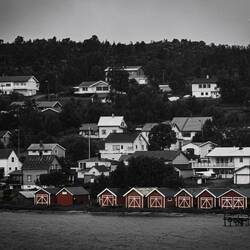 Shoreside scenery en route to Tromsø — with selective processing.