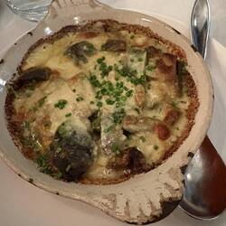 Aubergines (eggplant) with cheese sauce