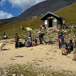 Col du Bonhomme inkl. typischem Pyrenäen Hütehund für die Schafe, die am Berg stehen