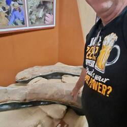 Mick was allowed to touch these bones
