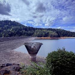 The overflow of the reservoir — basically like a giant bathtub. 😂
