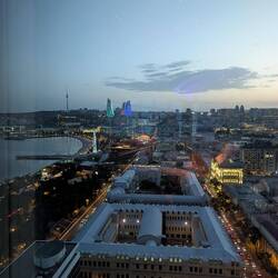 View from the Hilton's 360 degree bar across the city