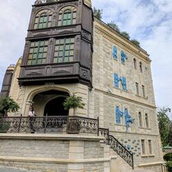 Baku Old Town - house with a traditional wooden balcony