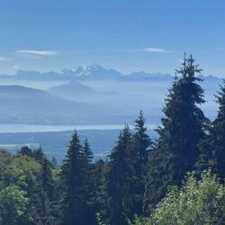 Mont Blanc massivet set på vej ned fra Col de la Faucille
