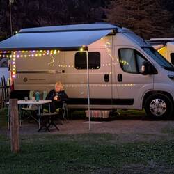 Noch gemütlich vorm Camper gesessen