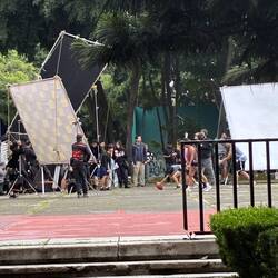 A view from my 6th story window: a film being shot