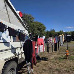 Waschtag - Wäsche im laundry, trocknen on air