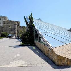 Baku metro has many subway stations, 3 are in the form of a triangle, and would fit together.