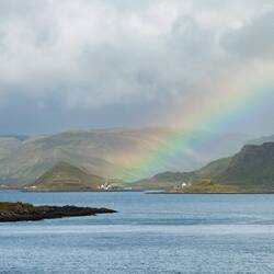 Bonus rainbow on our approach to Honningsvåg.