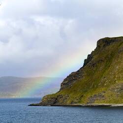 Bonus rainbow on our approach to Honningsvåg.