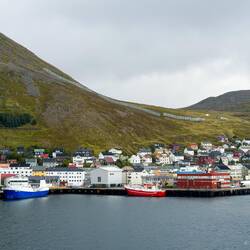 Approaching our berth in Honningsvåg.