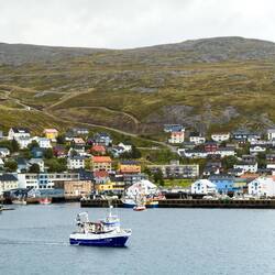 Approaching our berth in Honningsvåg.