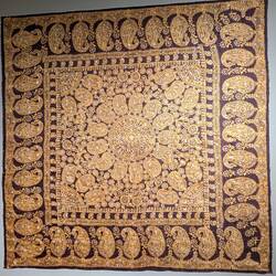 Tribal art - stamped silk headscarf