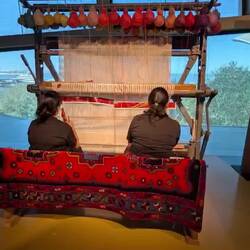 Demonstration of pile weaving