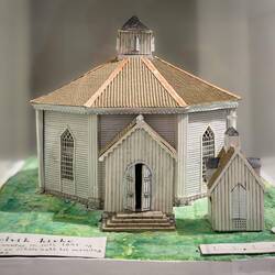 Model of the Kjelvik Church (1851; destroyed by a hurricane in 1882.