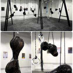 Catch: mouth-blown glass B. Slotterøy; woven nets fisherman T. Grønning/macrame artist S. Gustavsson