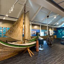 The Nordland boat "Sorgenfri" (Free of Sorrow); could house three men when used for fishing.