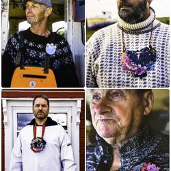 Men in the Solvaer Islands were challenged to wear jewelry; sailors & local fishermen participated.