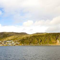 Bye bye Honningsvåg ... more avalanche barriers on this side of the mountain.