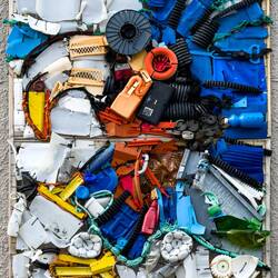 Trash-art from "Global Challenges" ... find the sea eagle.