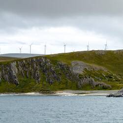 Some of the 17 turbines that are part of the Kjøllefjord wind farm established in 2006.