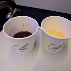 Azerbaijan airlines - food & drink on the plane. Thought we try some AZ wine - only once 🙈