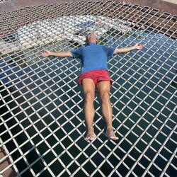 Odd bridge with netting. Saw people doing this so Doug tried it out