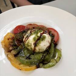 Burrata pesto and tomatoes