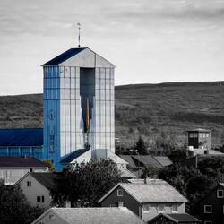 This church, the fourth one in Vadsø, was built in 1958.
