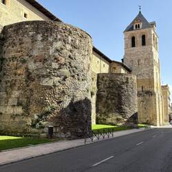 Roman wall and parliament building tower