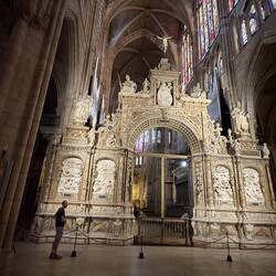 Cathedral featuring many large stain glass windows