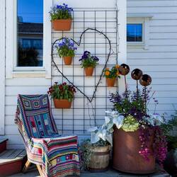 Cute set up on the porch of one of the houses.