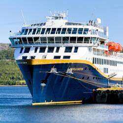 m/s Havila Castor waiting to welcome us back aboard.