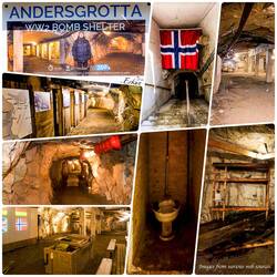Andersgrotta bomb shelter ... the photo on the upper left is mine; the rest from the web.