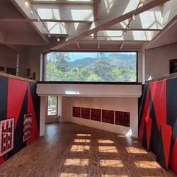 Der Blick aus dem Kunstmuseum nach draußen wie ein Landschaftsgemälde!