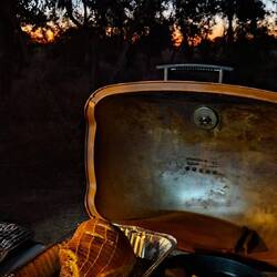Roast Pork and vegetables and a gorgeous sunset