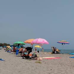 There is always a sea of multicoloured umbrellas when the sun comes out