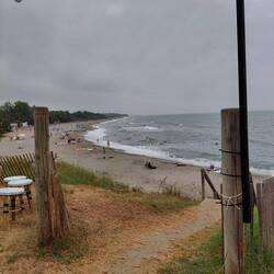 The view from the beach bar later in the day. Still very stormy