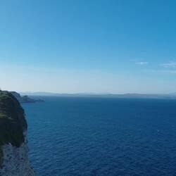 A 180 degree view looking towards Sardinia and Bonifacio over the Tyrrhenian Sea