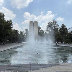 Fountains in the park of La Bombilla