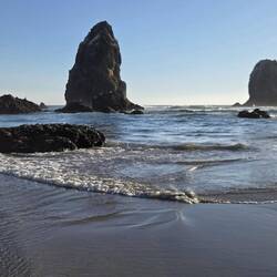 Erster Strandspaziergang zum Haystack und den Tidepools