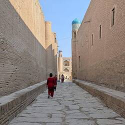 Old city and the oldest road in Khiva, very atmospheric