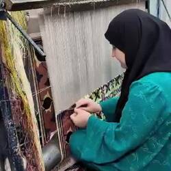 Silk carpet workshop - it takes 6 movements to finish one knot