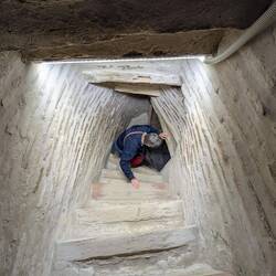 Stairs down from the parapet - strangely easier to go down than up