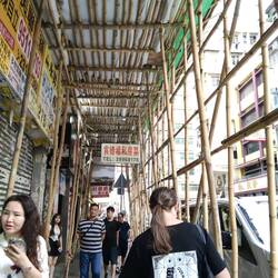 Scaffolding made of bamboo