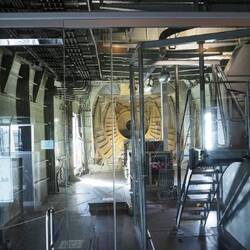 Looking to the nose, flight of stairs to the flight deck