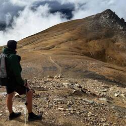 Im Aufstieg zum Mont Thabor - ein Blick zurück
