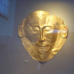 "Mask of agamemnon". Mycenian 16th c bc - before Agamemnon