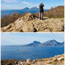 Ganz hinten (hinter der ersten Bergkette) sind die Lofoten
