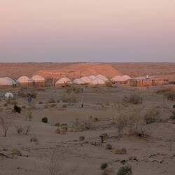 Our little camp at sunset. There are lots more around
